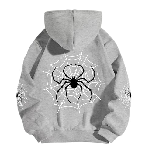 Image of Women's Oversized Spider Web Hoodie | Premium Fleece Graphic Hooded Sweatshirt for Winter | Stylish Streetwear Hoodie for Women