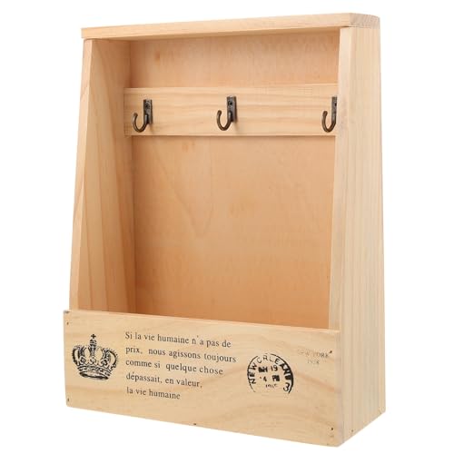 WHAMVOX Caja Organizadora de Llaves de Pared de Madera Vintage Diseño Artístico y Montaje Ahorrador de Espacio para Entrada y Oficina
