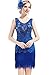 Price comparison product image BABEYOND Women's Flapper Dresses 1920s V Neck Beaded Fringed Great Gatsby Dress (S, Blue)