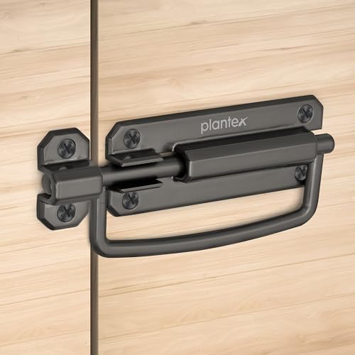 Image of Plantex Door Stopper /5 Inch Baby Latch Kadi /Door Latch for Bathroom /Door Lock for Home /Office Doors - Pack of 1 (Satin Black)
