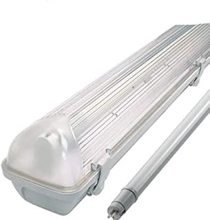 5FT Single LED 22W - Non Corrosive Weatherproof Fluorescent Light Fitting - IP65 Outdoor Ideal for GARAGES, Workshop, Sheds, GREENHOUSES Polycarbonate Diffuser Includes LED Tube