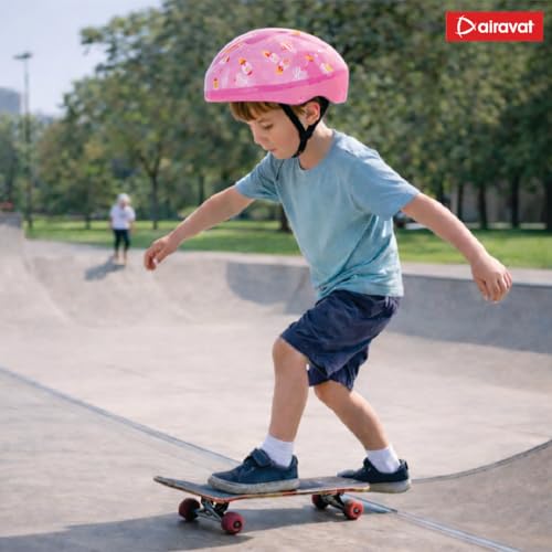 Image of Airavat 7511 Mini Rider Kids Cycling & Skating Helmet, Aerodynamic Shape, Size Adjustable with Quick Release Buckle (Pink)
