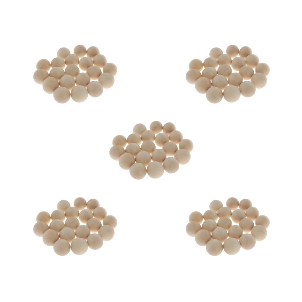 Juego de 5 cuentas redondas de madera sueltas de 10/20 piezas para joyas, manualidades, 30 mm, 20 unidades