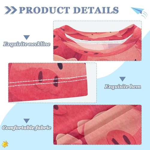 Boys Short Sleeve T-Shirts Pig Wild Boar Cartoon Rashguard Kids Swim Shirts Sun UPF 50+3