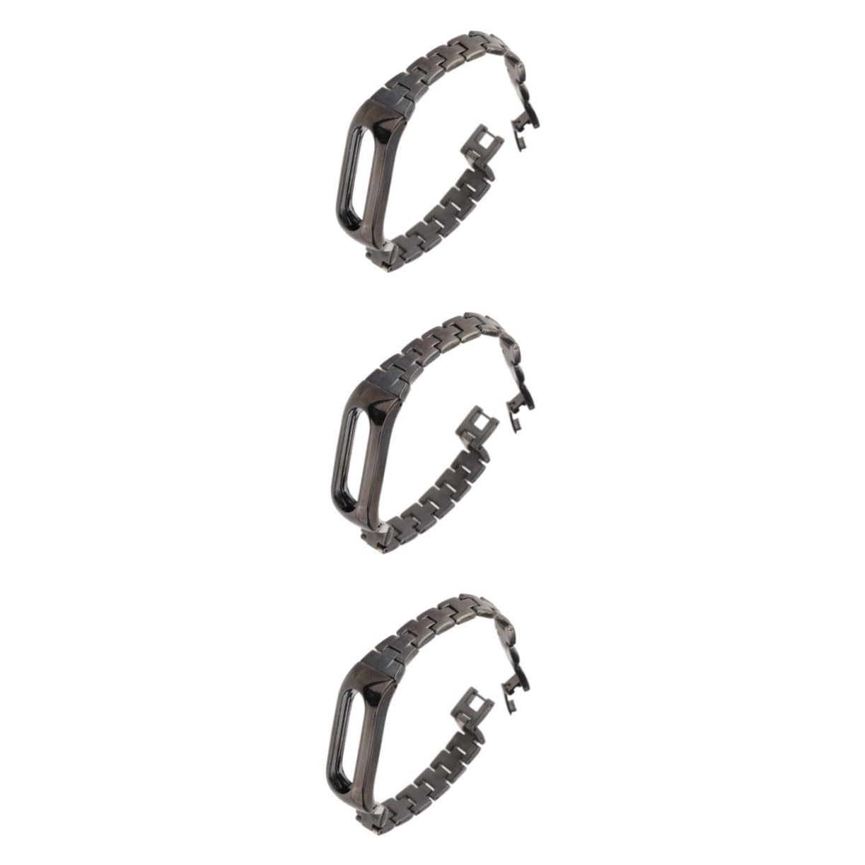 Artibetter Correa De Repuesto De 3 Piezas Para 2 Bandas De Acero Inoxidable Y Cómoda Para Uso Diario Color Negro.