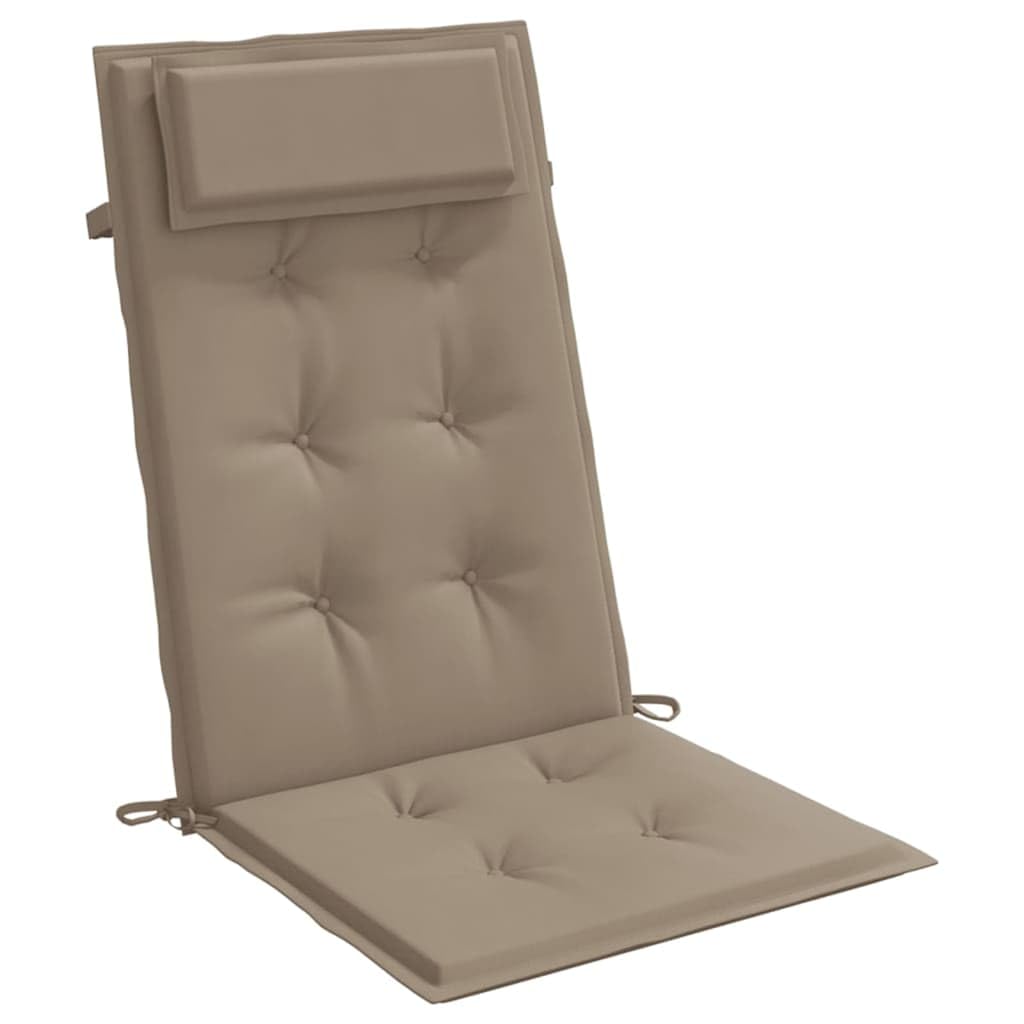 vidaXL Cojines de Silla con Respaldo Alto 4 uds Tela Oxford Gris Taupe, cojín, cojín para Silla, cojín para Asiento, cojín para sillón