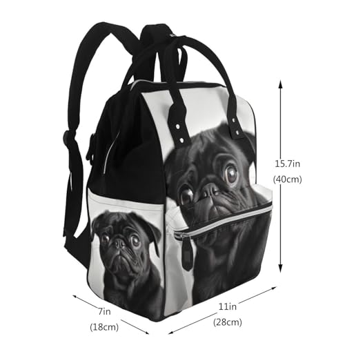 Sac à dos à langer carlin noir pour maman - 2