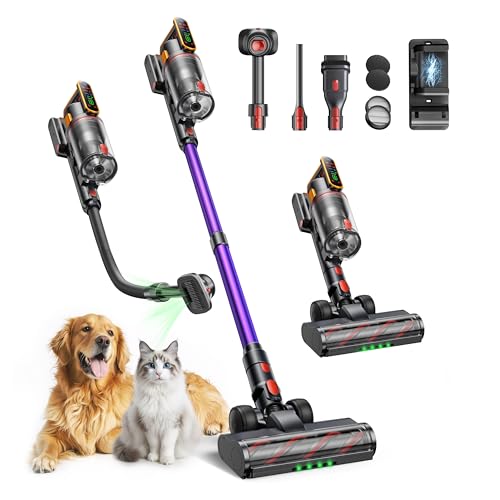 Aspiradora sin Cable 50kPA/600W/65Mins Aspiradora Escoba sin Cable Potente 11 en 1 con Cepillo para Mascotas, Aspiradora Aromática Antienreda para Suelo/Alfombra/Pelos,1m Manguera Extensible, Ultra 10 Aspiradora sin Cable 50kPA/600W/65Mins Aspiradora Escoba sin Cable Potente 11 en 1 con Cepillo para Mascotas, Aspiradora Aromática Antienreda para Suelo/Alfombra/Pelos,1m Manguera Extensible, Ultra 10