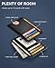 Teskyer Slim Wallet for Men, Minimalist Front Pocket RFID Blocking Leather Wallet Credit Card Holder for Men & Women, Black
