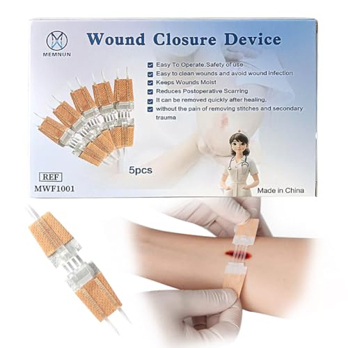 MEMNUN Lot de 10 sutures de plaie d'urgence - Pas de suture chirurgicale nécessaire - Pour sports de plein air et camping
