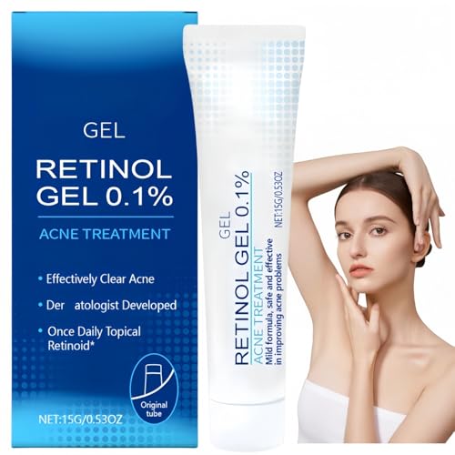 Retinol Gel,Acne Treatment Gel,Acne Control Cream for Face,Anti Acne Gel for Spot Prone Skin,Retinol Moisturizer Cream,Brightens Skin and Improves Elasticity,Face for Pimple Reduce,Without Over Drying