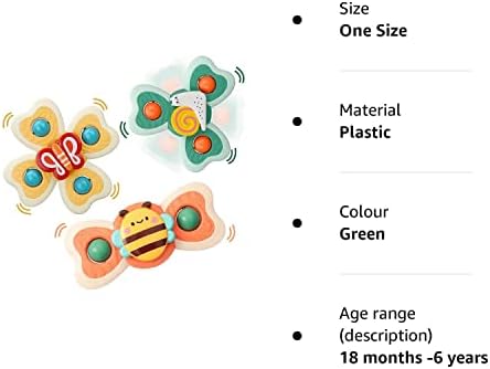 Aoweika Suction Cup Window Spinner Toys Sensory Toys for Babies Fidget Spinning Toys Release Stress and Anxiety Spinning Tops Bath Toy for Toddler after 18 Months (3 PCS)