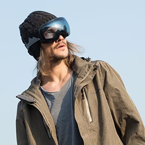 Image of OutdoorMaster Ski Goggles PRO - Frameless, Interchangeable Lens 100% UV400 Protection Snow Goggles for Men & Women ( Black Frame VLT 60% L.Blue Lens and Free Protective Case )
