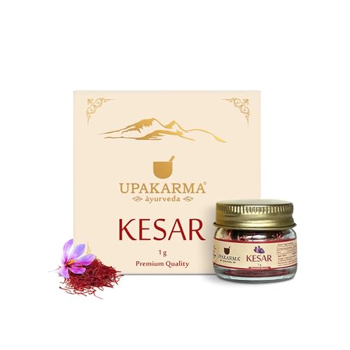 UPAKARMA Kashmiri Kesar Saffron Original 1gram - Premium A+++ Grade in Gift Box, 100% Pure, Handpicked for Flavor & Aroma, Ideal for Cooking & Sweets - Pack of 1