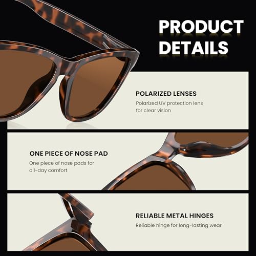 Image of Polarized Sunglasses for Women Trendy Womens Sunglasses Classic Retro Designer Sun Glasses UV Protection Shades
