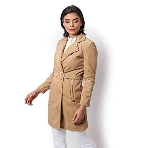 Image of PINACOLADA Women's Regular Fit Long Coat For Winter Wear | Collar Neck | Full Sleeve | Buttoned | Casual Jacket For Woman & Girl | Western Stylish Jacket For Women