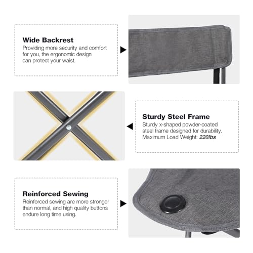 Image of REDCAMP 2 Pack Tripod Camping Chairs Folding Lightweight