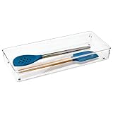 iDesign Linus Plastic Kitchen Drawer Organizer for Silverware, Spatulas, Cutlery, Gadgets, Office Su