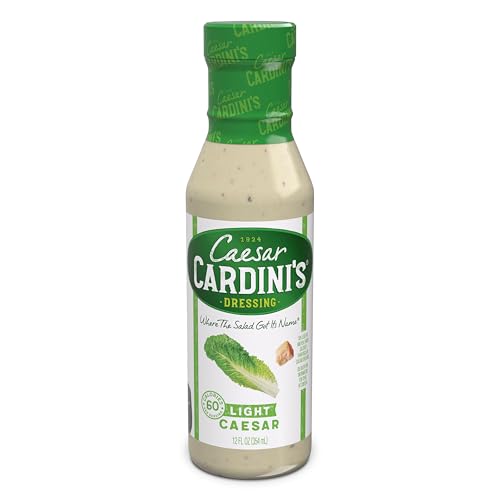 Cardini's Light Caesar Dressing, 12 fl. oz., Made with Parmesan Cheese, Vinegars, Garlic and Anchovies, Perfect Chicken Marinade, Sandwich Spread, Dip or Salad Dressing