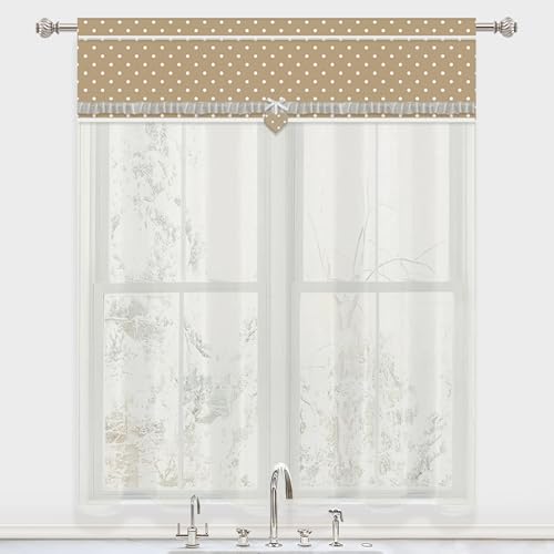 DALINA Textil - Cortina para Cocina Translucida 100x150cm - Visillo para Ventana un Panel - Cortina Media Altura 100% Poliéster de Gasa Fina, Decoración de Cocina