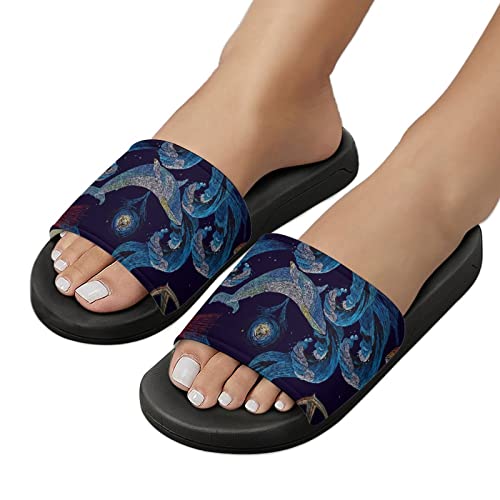 Pantoufles de douche baleines Lurnise anti-glisse pour pieds fatigués - 5