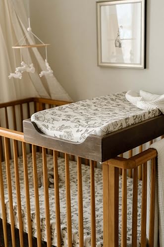 Image of Oilo Woodland Crib Sheet, Fitted Organic Cotton Jersey, 300 Thread Count, Breathable, Machine Washable, Fits Standard Crib & Toddler Bed (28 inch x 52 inch x 9 inch), Woodland Animals Nursery Bedding