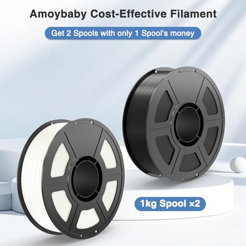 Image of Black White Silk PLA Filament Bundle | 2-Pack(1KG per Spool, Total 2KG), 1.75mm 3D Printer Filament Bundle, Dimensional Accuracy + /- 0.03 mm, Fit FDM 3D Printers & 3D Pens