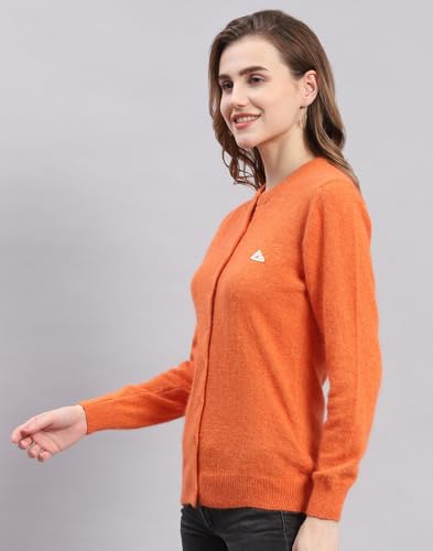 Image of Monte Carlo Women Regular Fit Full Sleeve Solid Round Neck Winter Cardigan (Pack of 1)