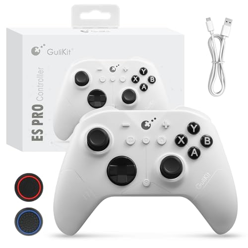 GuliKit ES PRO Wireless Controller für PC, Windows, Android, iOS, Switch 1/2 – Der schnellste Controller der Welt mit 3,25 ms Latenz, TMR Joysticks, 30 Stunden Akkulaufzeit und Aufweckfunktion