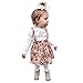 Tainala-Baby 2 Stück Set Ostern Outfit Baby Mädchen Ostern Kleid Baby Strampler Bodys Mit Sprüch + Blumen Drucken Hosenträger Rock Baby Mädchen Kleidung Set (0-6 Monate, Weiß)