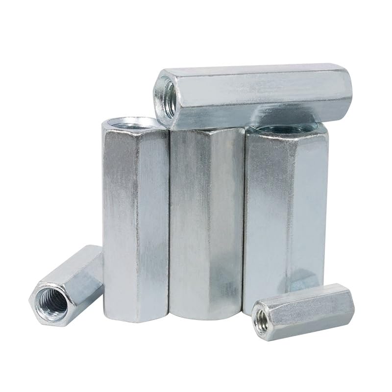 M5 M6 M8 M10 M12 M14 M16 M18 Acciaio al carbonio zincato Dadi di accoppiamento esagonali lunghi e allungati Manicotto di estensione del giunto del connettore(M18x27x55mm-1pcs)