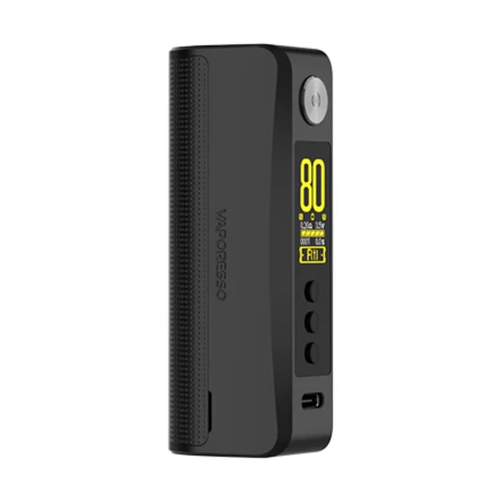 VAPORESSO GEN 80S Vape Mod - [Requires 1x 18650 Battery - Sold Separately] 80w Max Output, Threaded 510 Connection, MTL or DTL Vaping Kit, USB Type-C Charge, Ultra-Light, No Nicotine (Black)