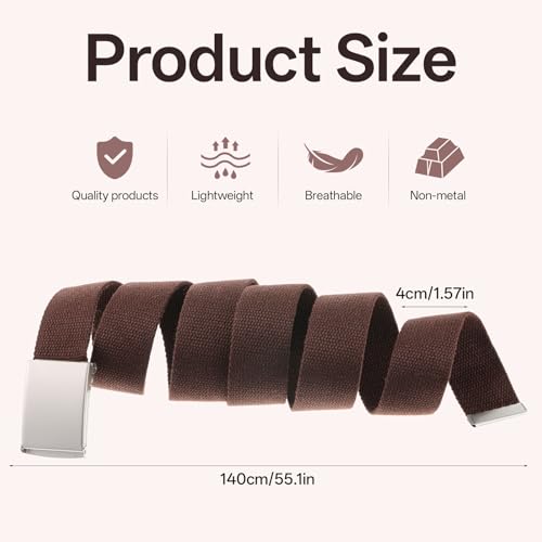 6 Packs Golf Belts for Men Men's Cut To Fit Canvas Web Nylon Web Belt Size up to 55" Adjustable Men's Golf Belt(6 Colors)2