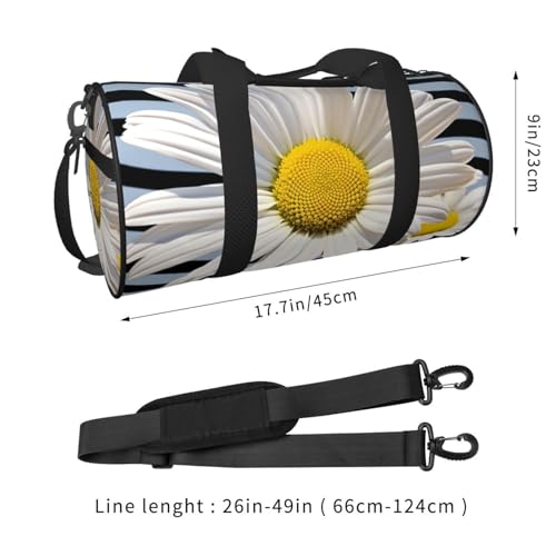 Travel Duffel Bag Sports Gym Bag With Shoes Compartment,Lightweight Overnight Weekender Bag Daisy Flower Yoga Gym Sports Bag For Men Women3