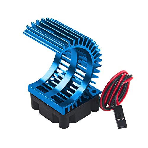 Vgoohobby Rc Motor Heatsink 540 545 550 Brushless Brushed Electric Engine Heat Sink With 5-6V Cooling Fan Compatible With Traxxas Hsp Hpi Wltoys Himoto Axial Tamiya 1/10 Rc Crawler Truck Car (Blue) #TOP1