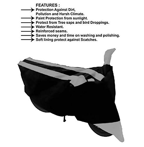 NEXTON Polyester Water Resistant & Dust Proof Bike Cover with Mirror Pockets for Piaggio Vespa (Grey)|Bike Accessories 2