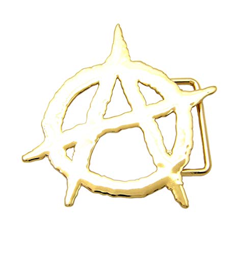 Hip Hop Men's Anarchy Symbol Piece Buckles (Gold - Anarchy)