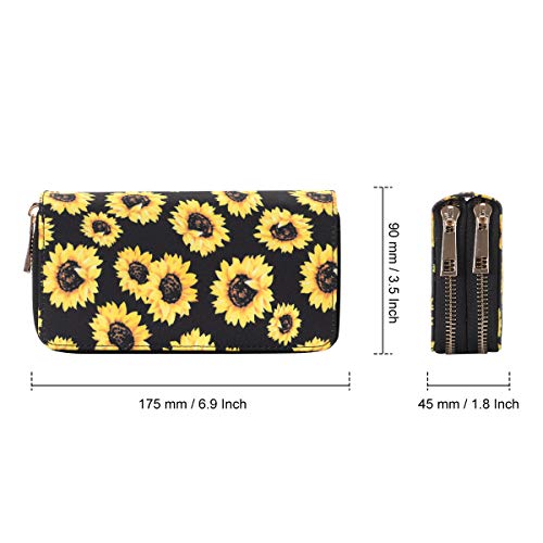 XEYOU Double Zipper Long Clutch Wallet Cellphone Wallet for Women with Removable Wristlet Strap for Credit Card, Cash, Coin, Bill2