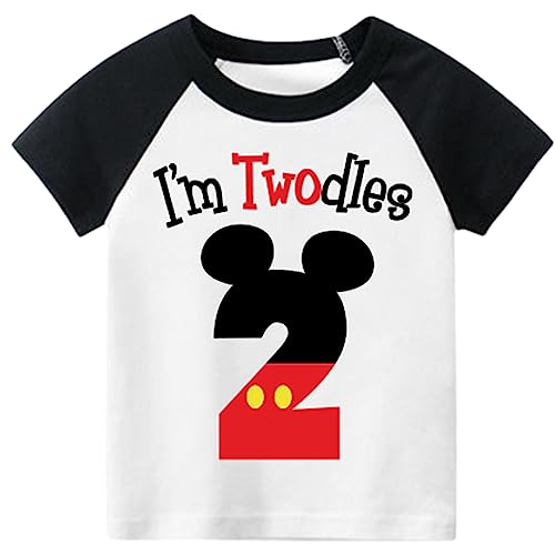 Luke and Lulu 2nd Birthday Shirt Boy - Mouse Themed Short Sleeve Birthday Boy Shirt 2 - Premium 2nd Outfit - Two