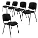 Produktbild topsit Besucherstühle 5er Set, stapelbare Konferenzstühle ohne Armlehnen, Stapelstühle mit Metallgestell, für Büro, Konferenz, Reception, Schwarz