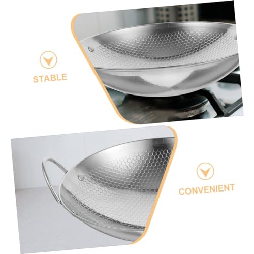 Wok de acero inoxidable Hemobllo con doble asa miniatura 3