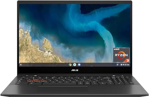 ASUS Chromebook CM5500FDA-E60241 Ordinateur Portable Tactile et Convertible 15' FHD (Ryzen 3 3250C, RAM 8 Go DDR4, SSD PCIE 128 Go, ChromeOS) Clavier AZERTY Français + Stylet fourni