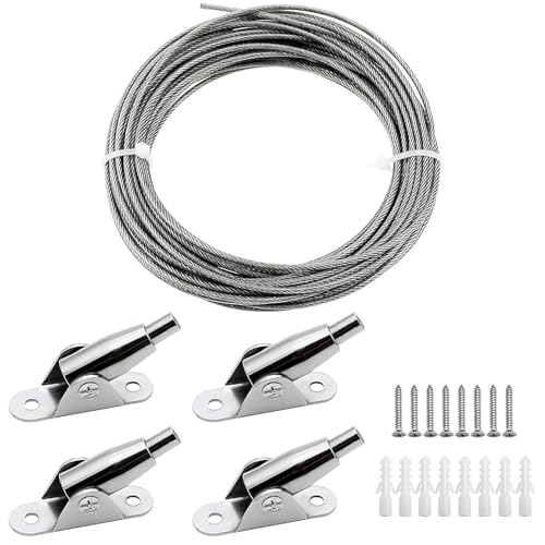 Kit corda sospesa acciaio inossidabile 30 m (cavo 2 mm rivestito), con