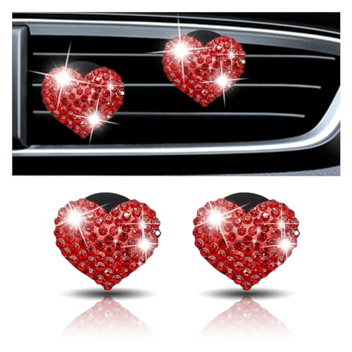 JOYCOURT Crystal Heart Red Vent Clips