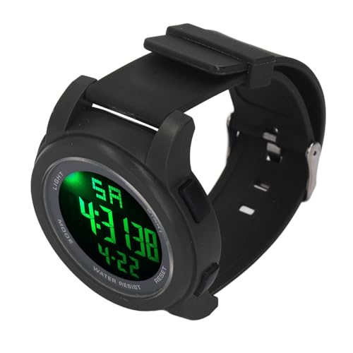 Yinhing Reloj Deportivo Digital Pantalla Grande Multifuncional Luminoso 5ATM Reloj de Natación para Correr Senderismo Actividades Al Aire Seguimiento de Fitness Elegante Diseño Verde Grandes (Black)