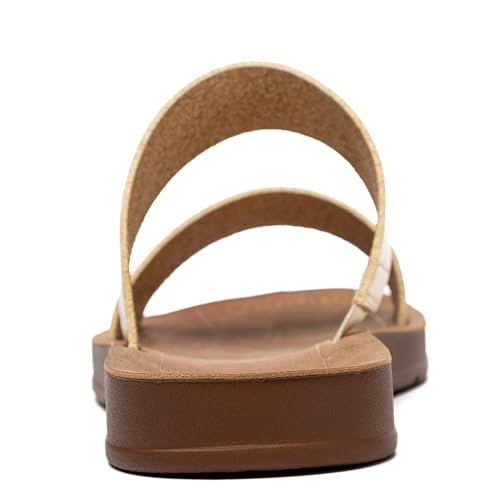 Women Casual Open Toe Two Bands with Elastic Fashion Slide Flat Sandal3