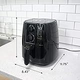 Elite Gourmet EAF-4617X Electric Digital Hot Air Fryer, 1350Watts, Oil-Less Healthy Cooker, Timer & Temperature Controls, 4 Quart, Black