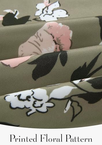 ECOWISH Women's Casual Floral Zip Up Bomber Jacket Coat Lightweight Short Camo No Lining Outwear Tops Windbreaker with Pocket3