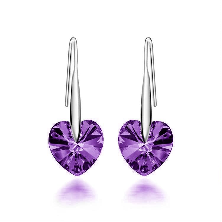 University Trendz Silver-Plated Purple Crystal Dangler Hook Earrings (B0CNH7HRG4) Amazon Price History, Amazon Price Tracker