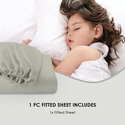 Pizuna Luxury Cotton Double Fitted Sheet Silver, 800 Thread Count 100% Long Staple Cotton Fitted Bed Sheets Double 140x200 cm - Image 4